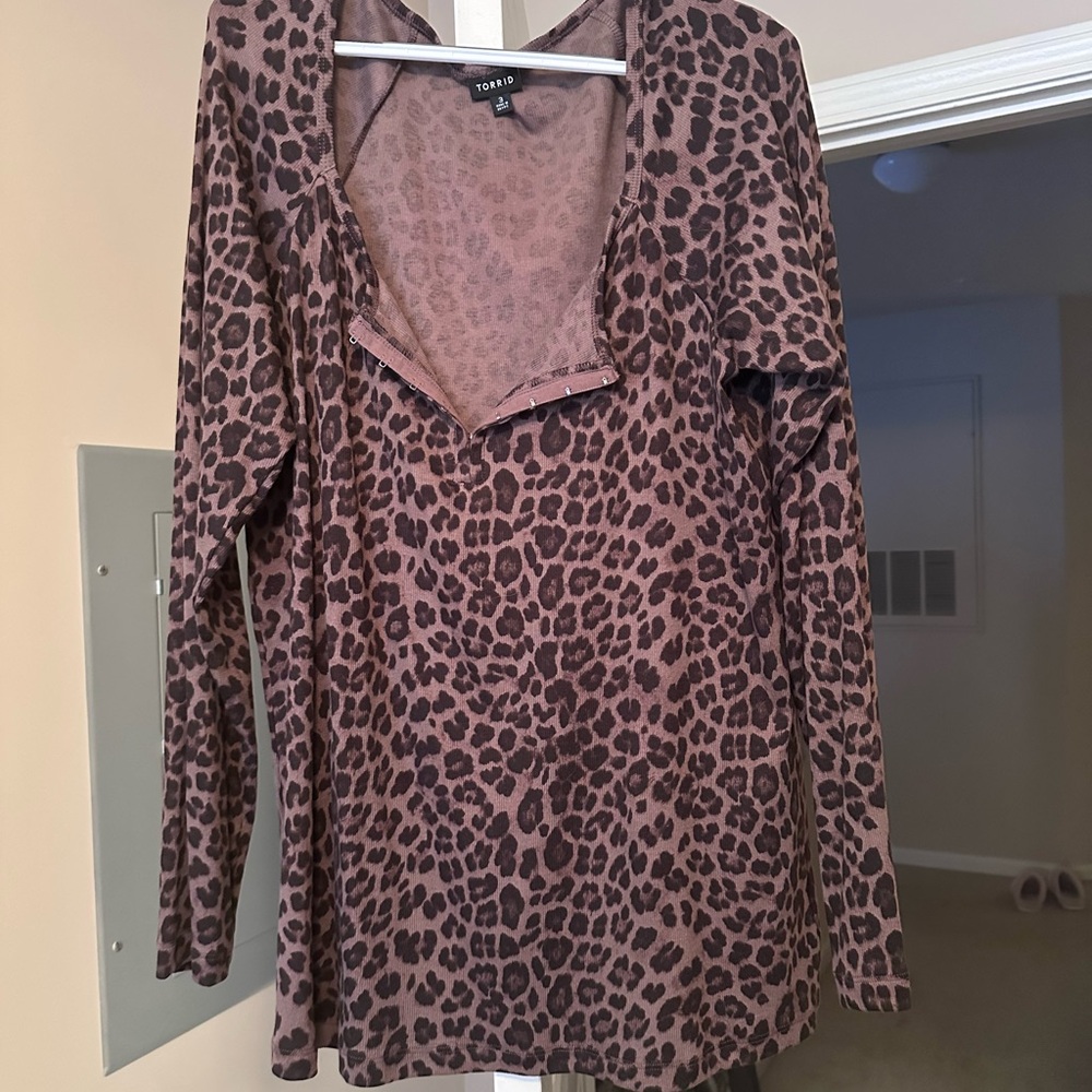 Torrid Animal Print Long Sleeve Top